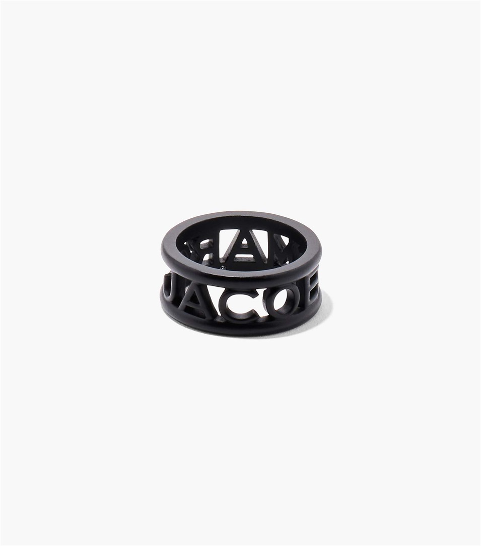 Anillos Marc Jacobs The Monogram Logo DTM Mujer Negras | Peru-97283