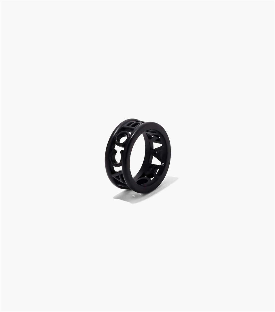 Anillos Marc Jacobs The Monogram Logo DTM Mujer Negras | Peru-97283