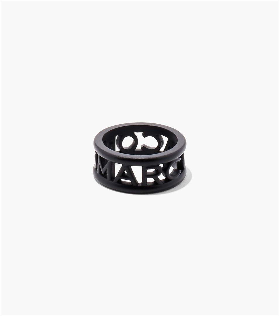 Anillos Marc Jacobs The Monogram Logo DTM Mujer Negras | Peru-97283