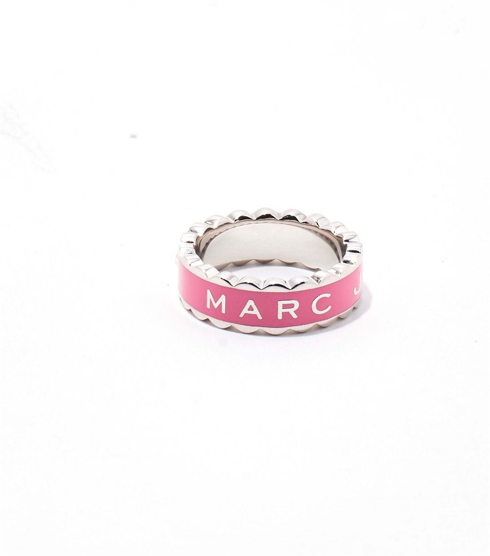 Anillos Marc Jacobs The Scallop Medallion Mujer Rosas Plateadas | Peru-49217