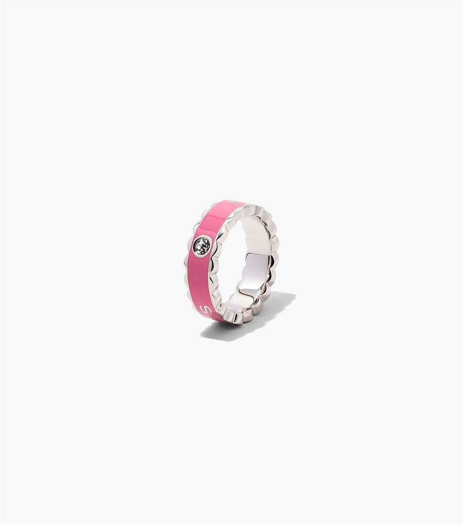 Anillos Marc Jacobs The Scallop Medallion Mujer Rosas Plateadas | Peru-49217