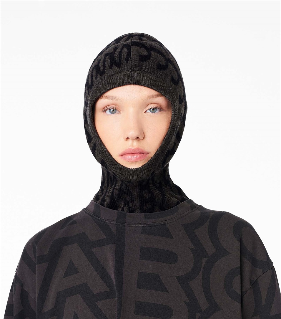 Balaclava Marc Jacobs The Monogram Mujer Negras Gris | Peru-02634