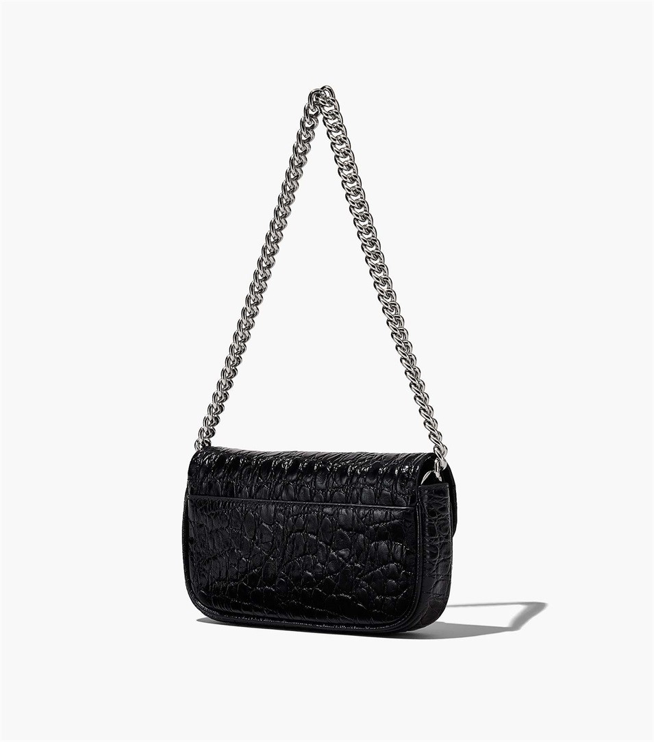 Bolsa De Hombro Marc Jacobs The Croc-Embossed J Marc Mini Mujer Negras | Peru-48395