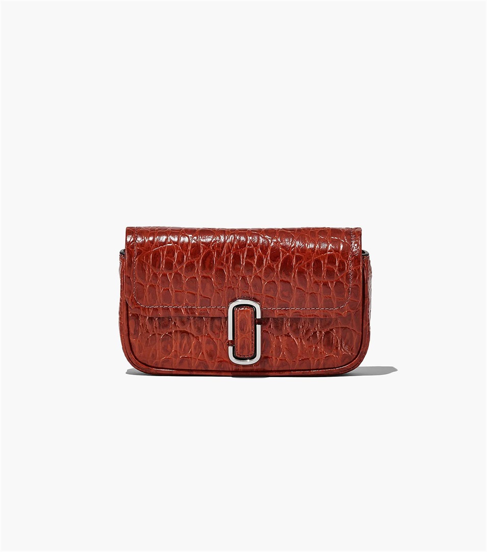 Bolsa De Hombro Marc Jacobs The Croc-Embossed J Marc Mini Mujer Marrones Marrones | Peru-53048