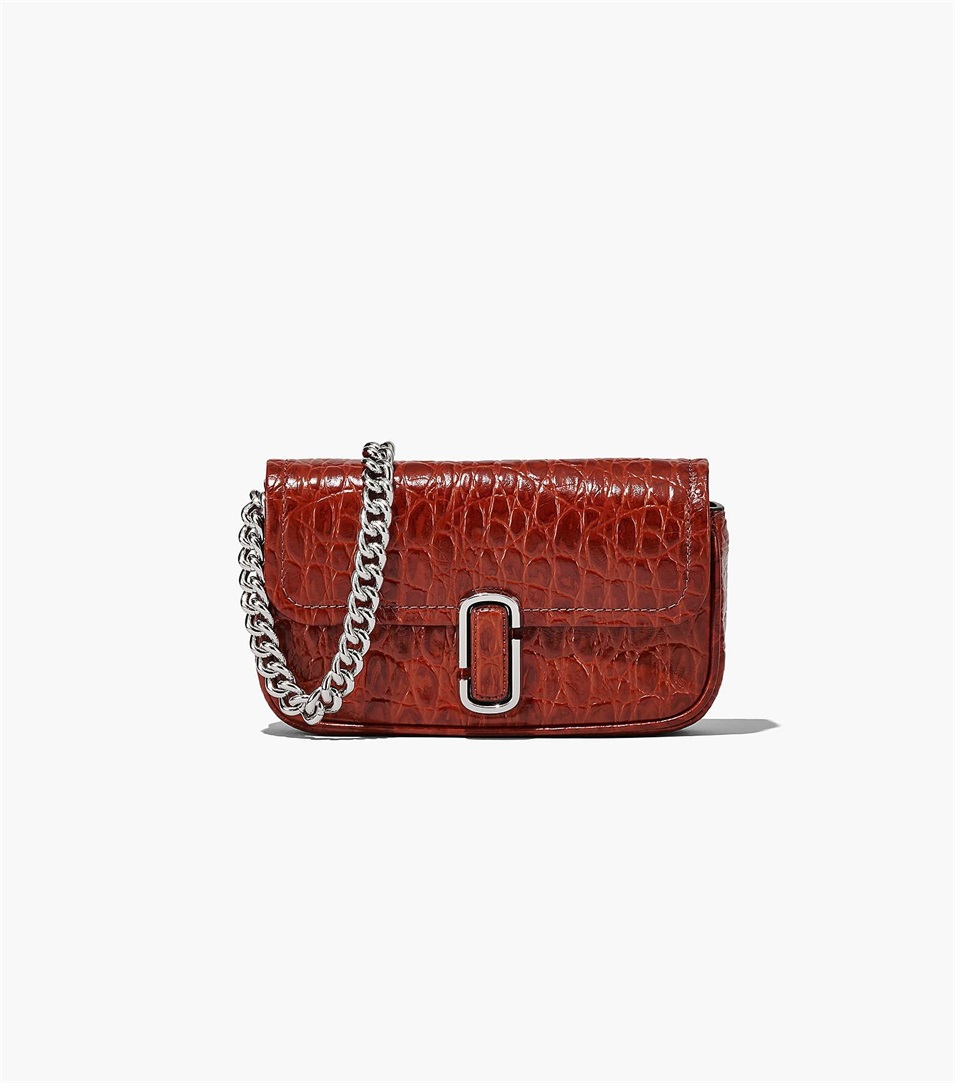 Bolsa De Hombro Marc Jacobs The Croc-Embossed J Marc Mini Mujer Marrones Marrones | Peru-53048