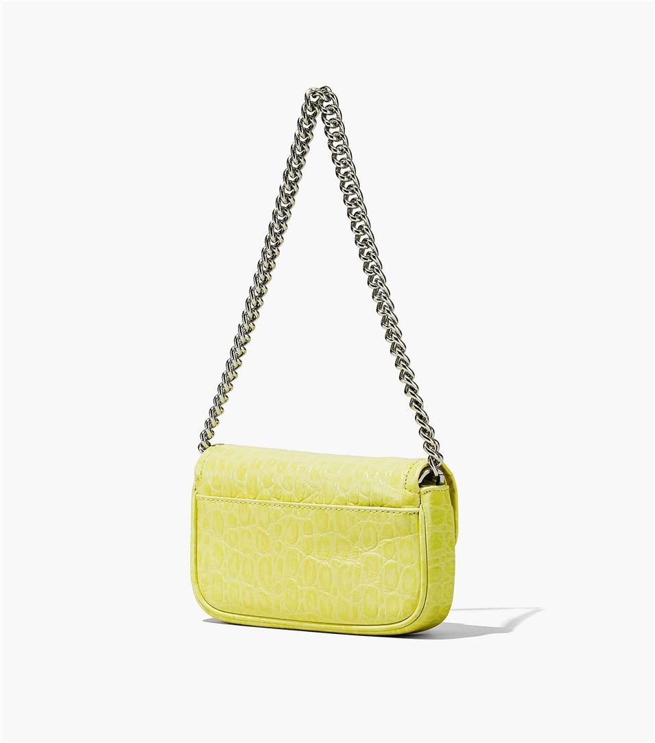 Bolsa De Hombro Marc Jacobs The Croc-Embossed J Marc Mini Mujer Amarillo | Peru-95786