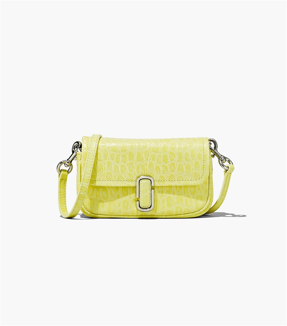 Bolsa De Hombro Marc Jacobs The Croc-Embossed J Marc Mini Mujer Amarillo | Peru-95786