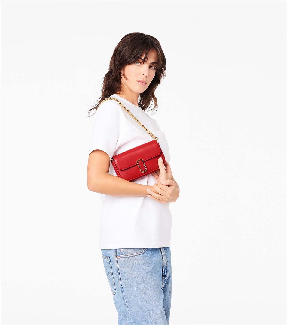 Bolsa De Hombro Marc Jacobs The J Marc Mini Mujer Rojas | Peru-30942