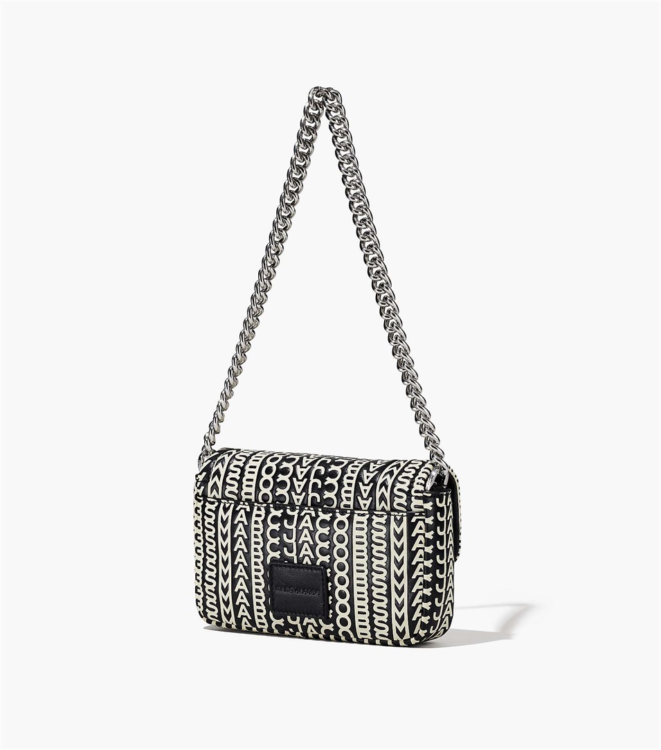 Bolsa De Hombro Marc Jacobs The Monogram Leather J Marc Mini Mujer Negras Blancas | Peru-29143