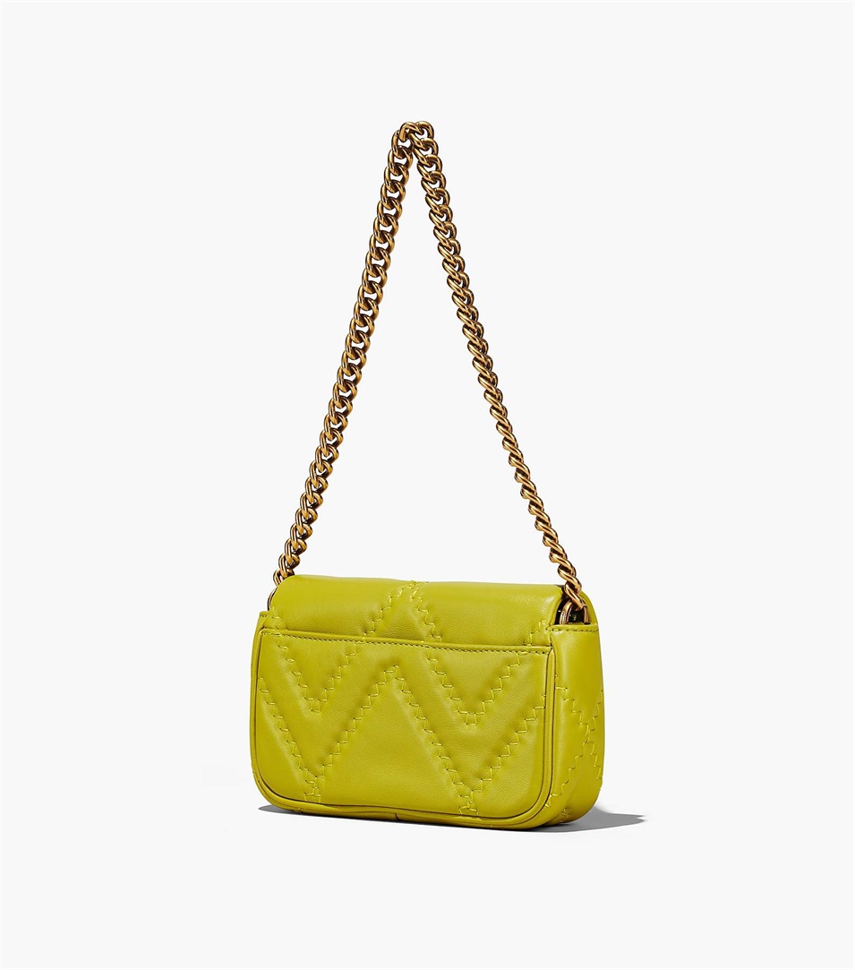 Bolsa De Hombro Marc Jacobs The Quilted Leather J Marc Mini Mujer Verde | Peru-09516