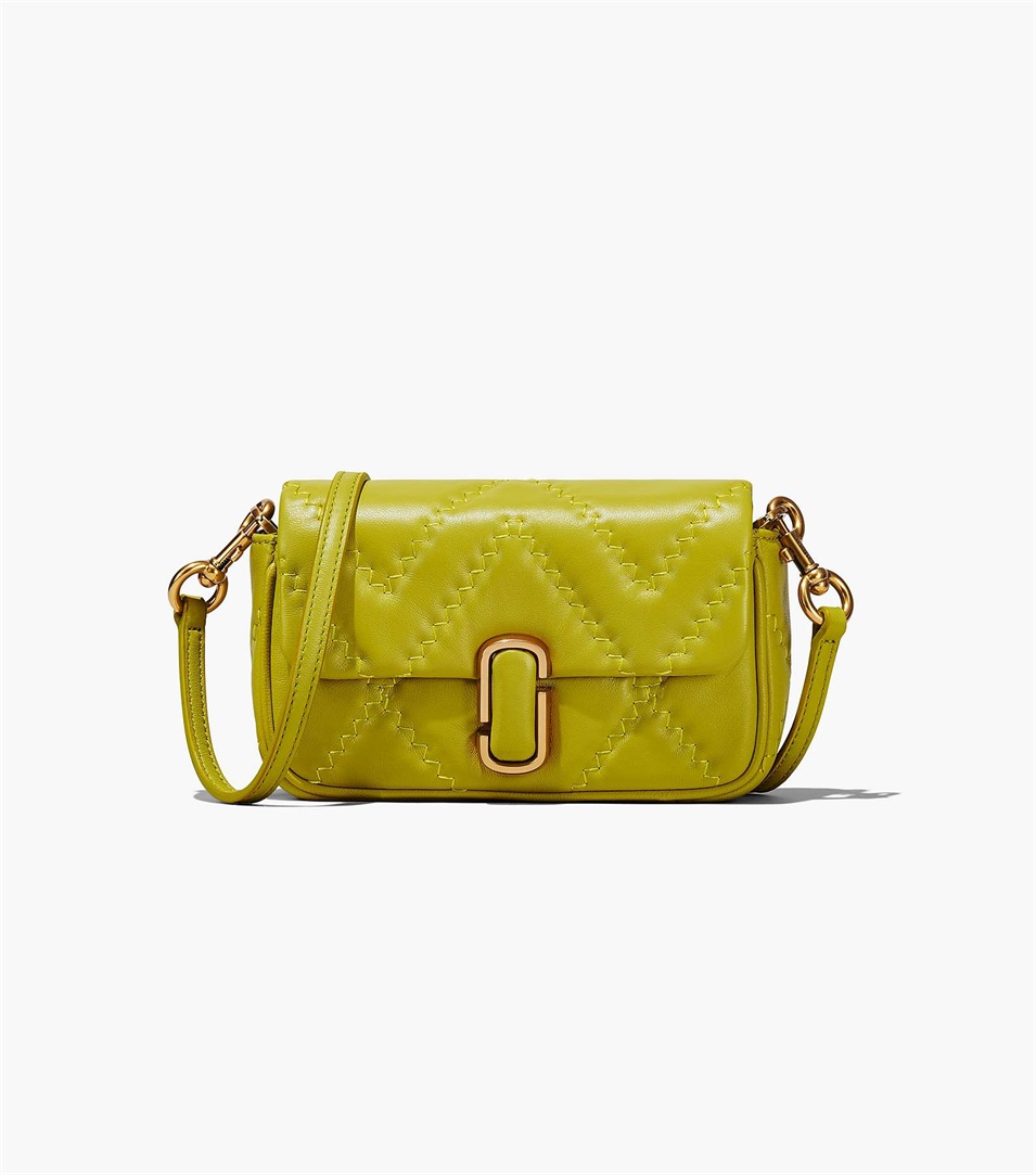 Bolsa De Hombro Marc Jacobs The Quilted Leather J Marc Mini Mujer Verde | Peru-09516