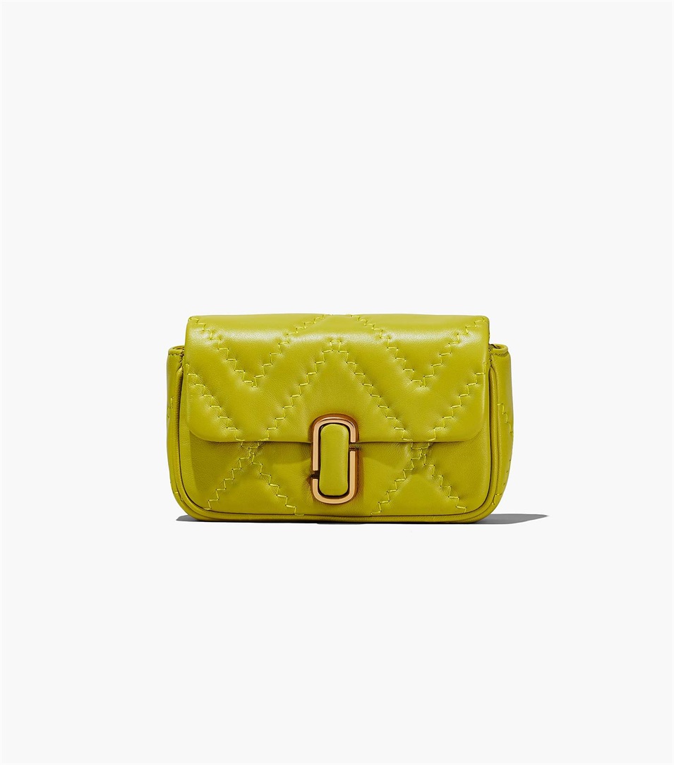 Bolsa De Hombro Marc Jacobs The Quilted Leather J Marc Mini Mujer Verde | Peru-09516