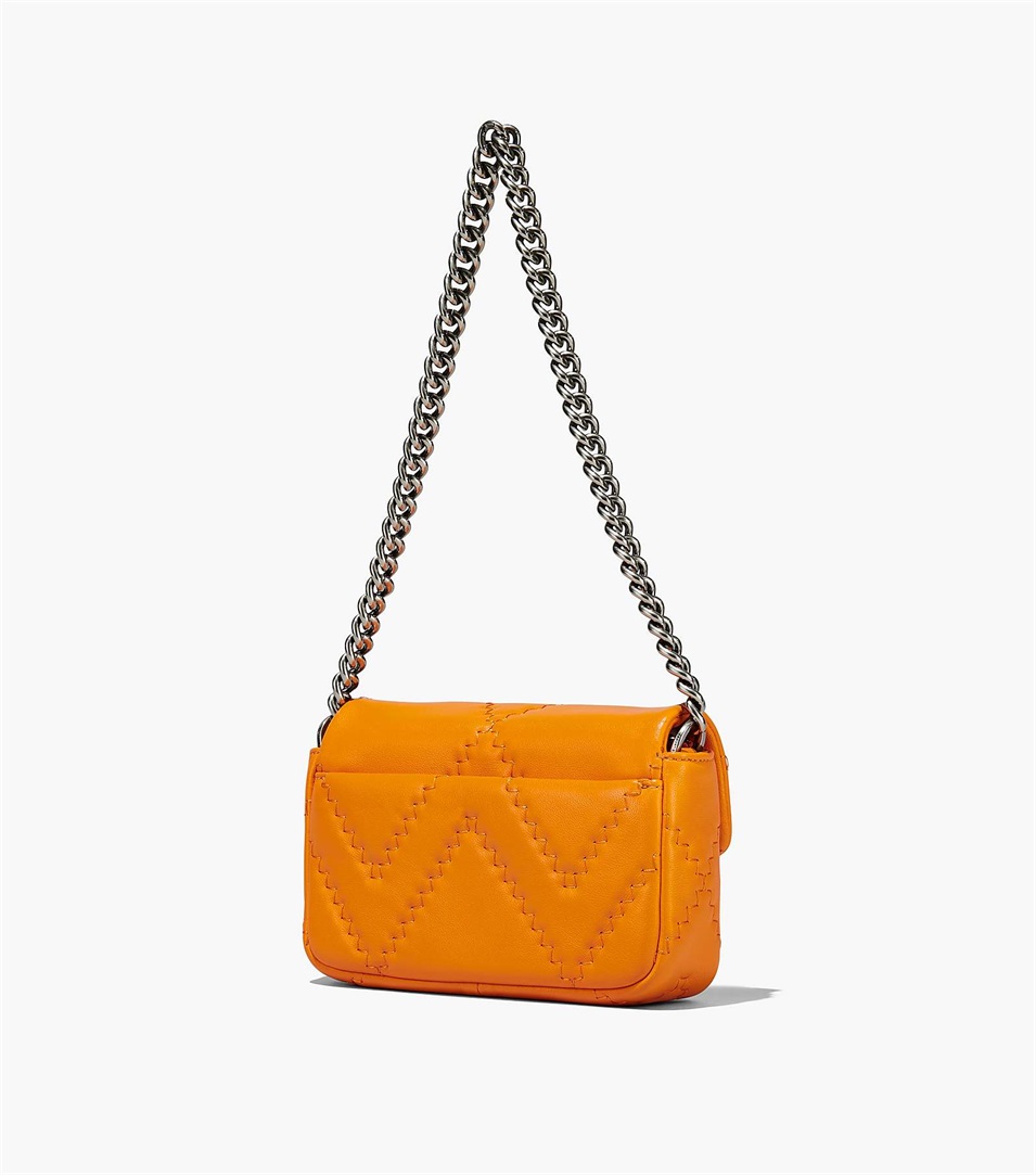 Bolsa De Hombro Marc Jacobs The Quilted Leather J Marc Mini Mujer Naranjas | Peru-46870