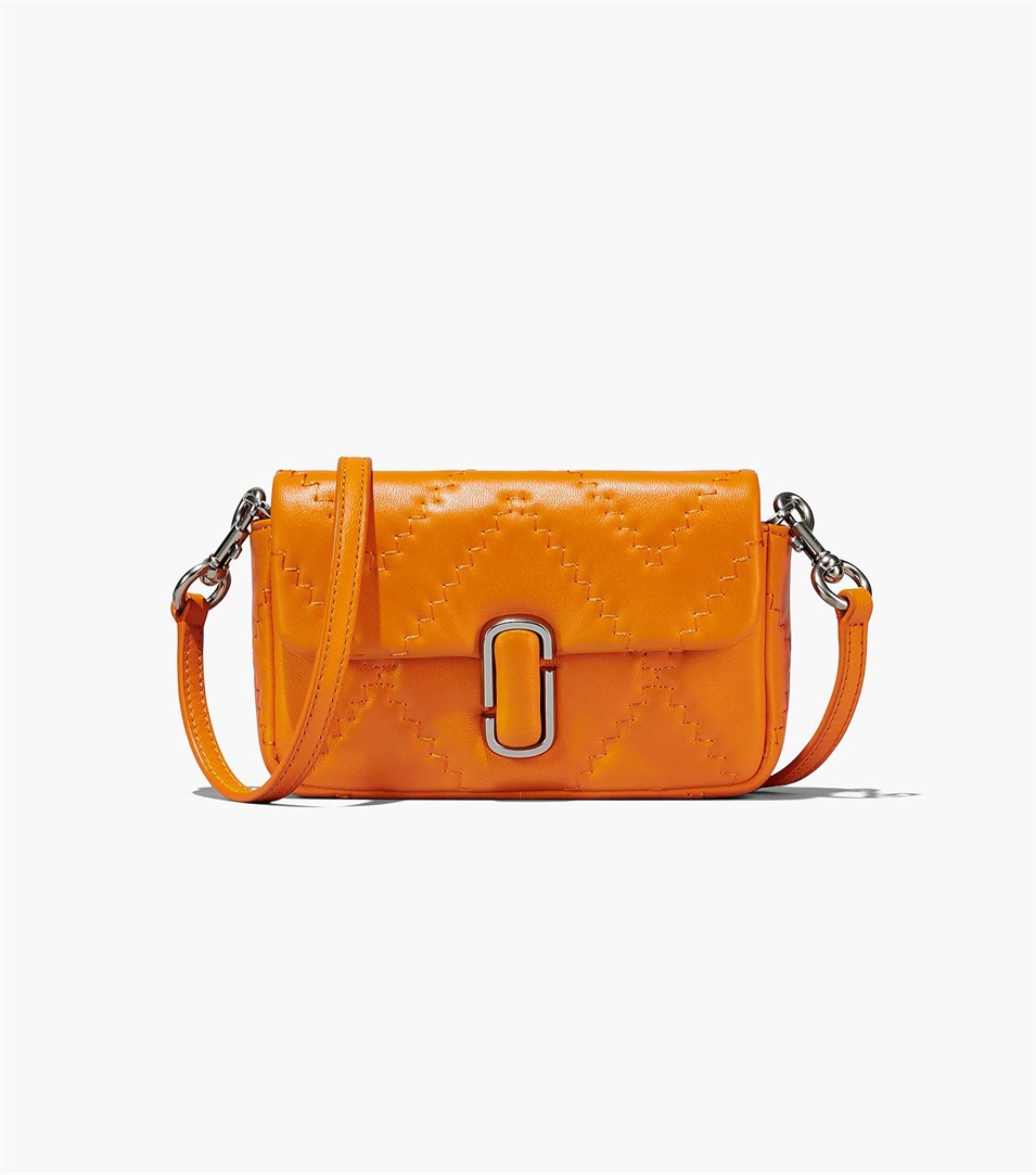 Bolsa De Hombro Marc Jacobs The Quilted Leather J Marc Mini Mujer Naranjas | Peru-46870