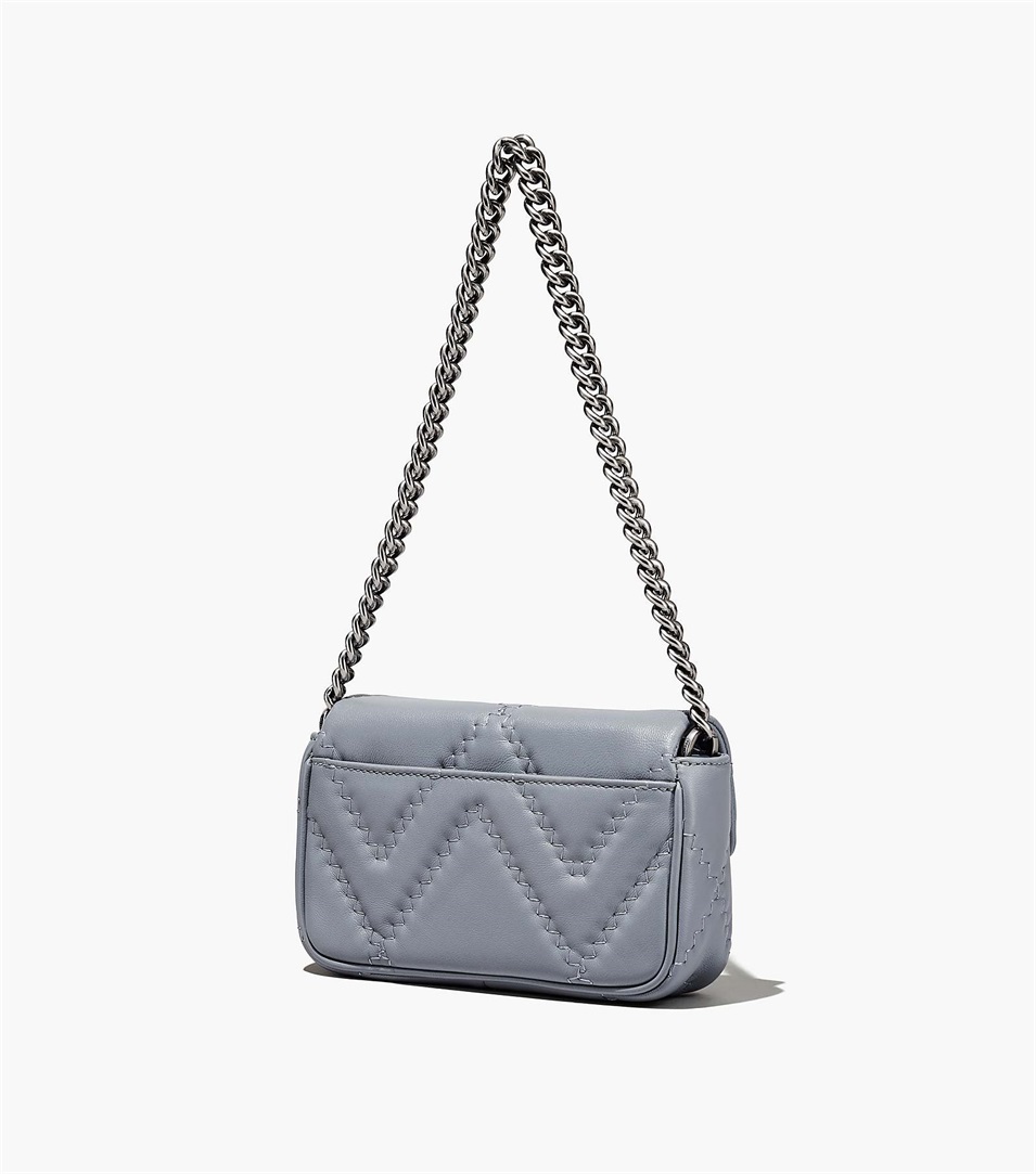 Bolsa De Hombro Marc Jacobs The Quilted Leather J Marc Mini Mujer Gris | Peru-64201