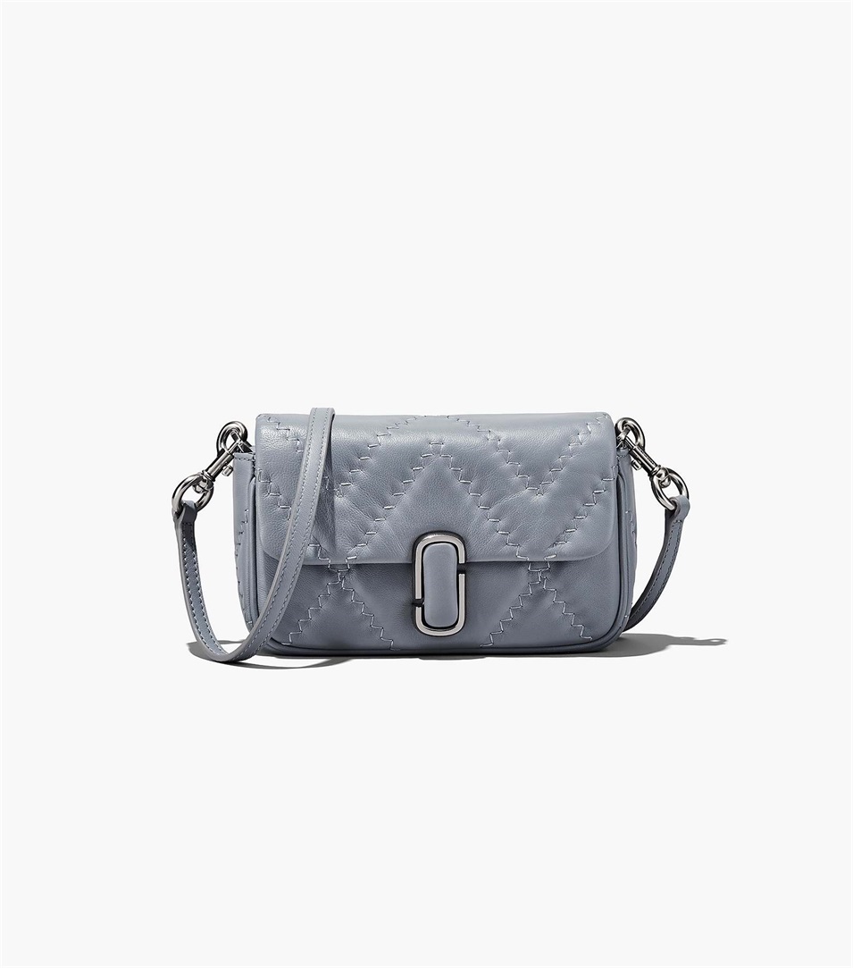 Bolsa De Hombro Marc Jacobs The Quilted Leather J Marc Mini Mujer Gris | Peru-64201