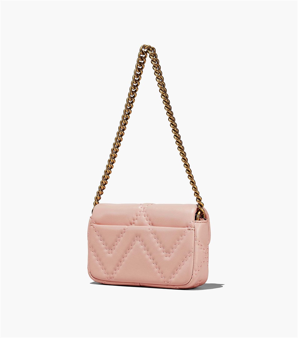 Bolsa De Hombro Marc Jacobs The Quilted Leather J Marc Mini Mujer Rosas | Peru-67382