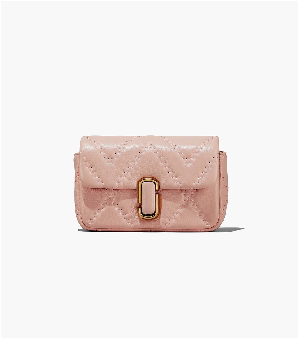 Bolsa De Hombro Marc Jacobs The Quilted Leather J Marc Mini Mujer Rosas | Peru-67382