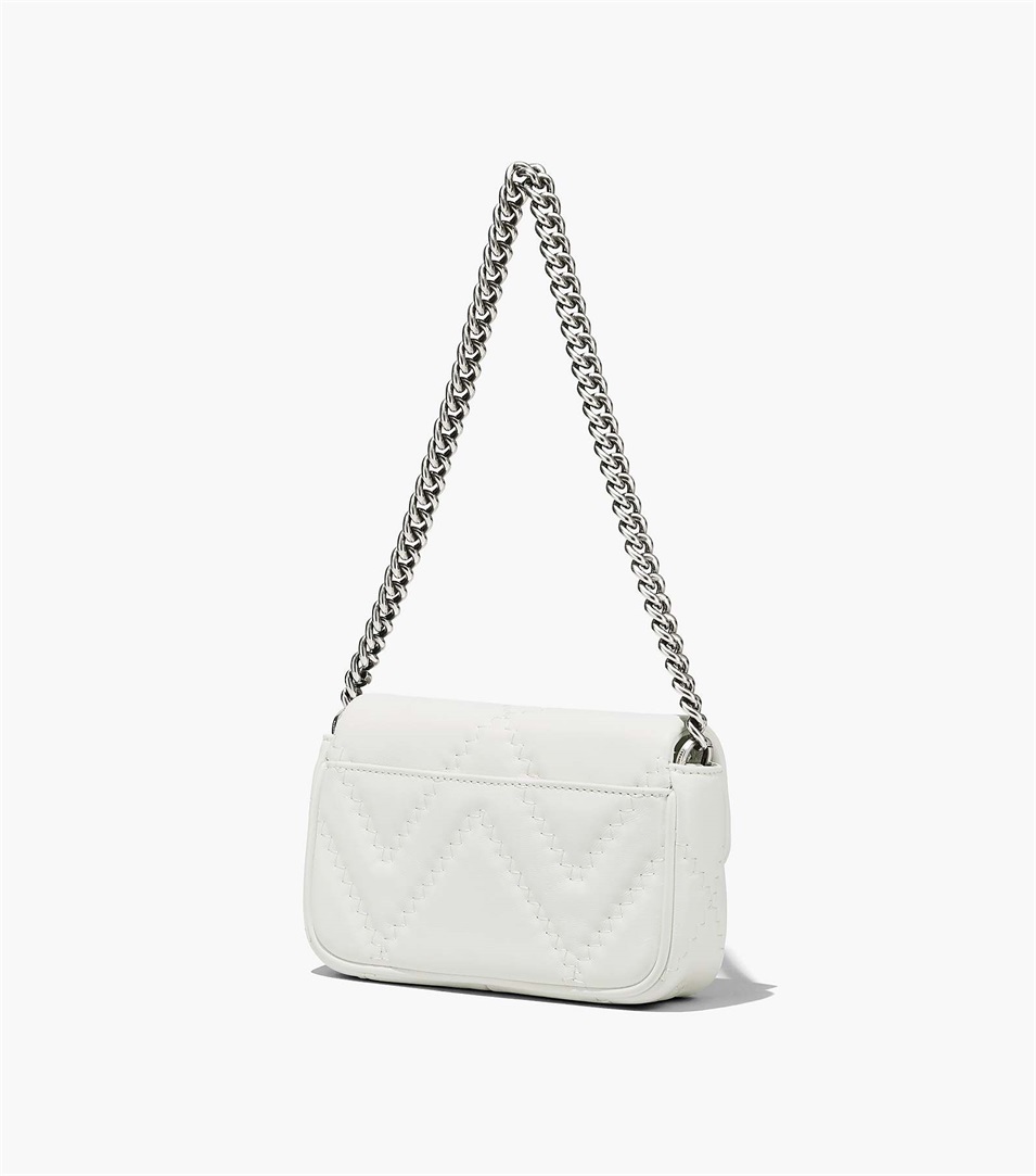 Bolsa De Hombro Marc Jacobs The Quilted Leather J Marc Mini Mujer Gris | Peru-71382