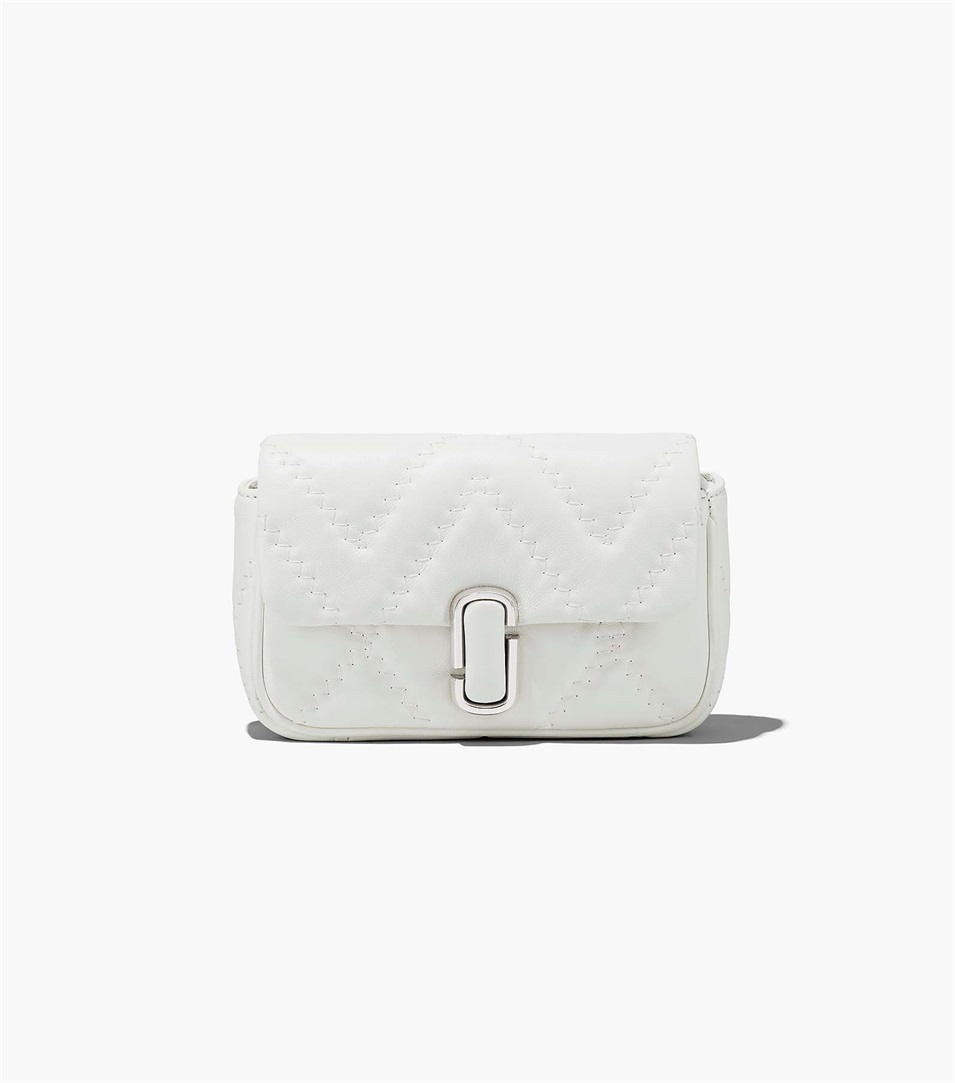 Bolsa De Hombro Marc Jacobs The Quilted Leather J Marc Mini Mujer Gris | Peru-71382