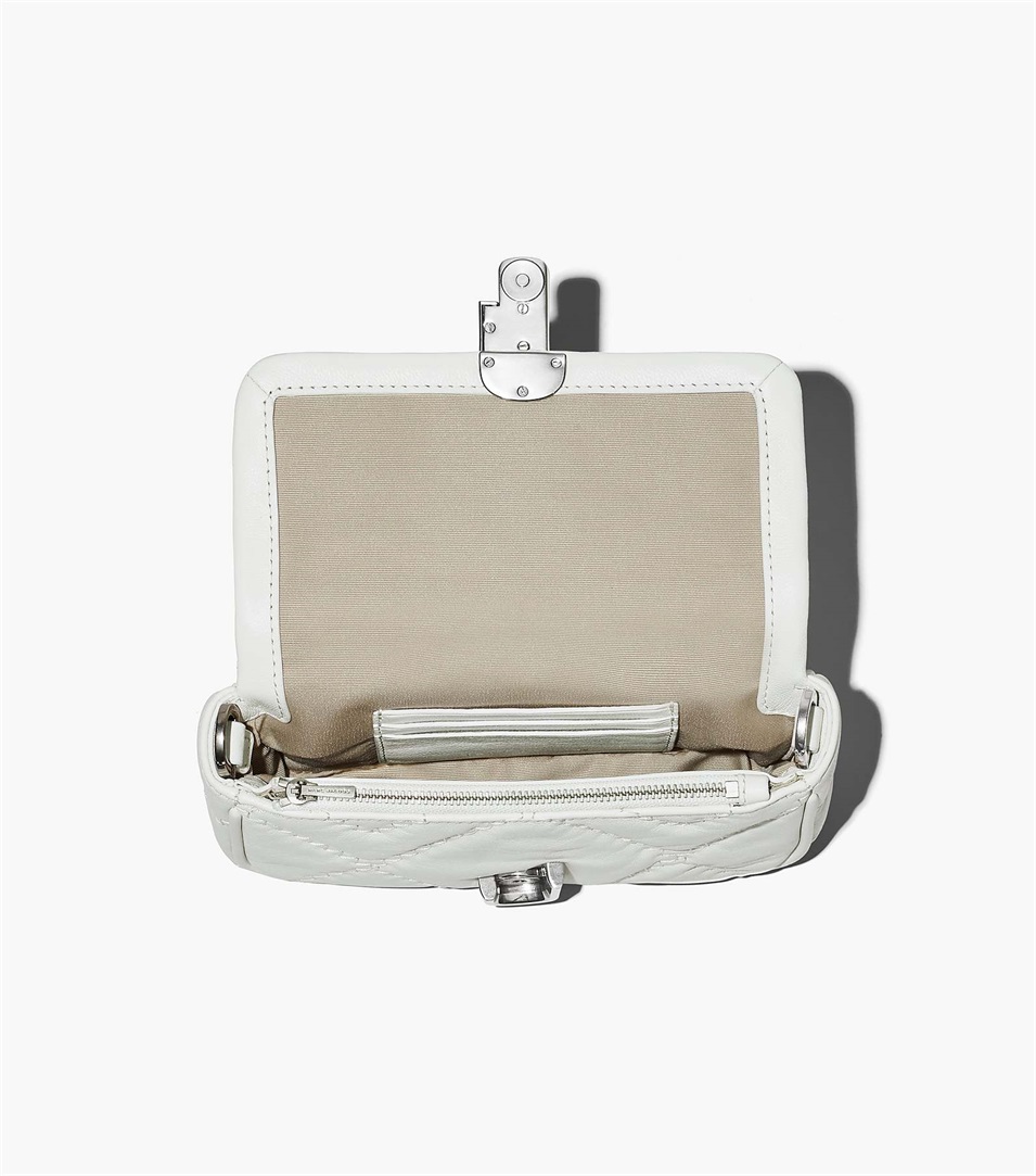 Bolsa De Hombro Marc Jacobs The Quilted Leather J Marc Mini Mujer Gris | Peru-71382