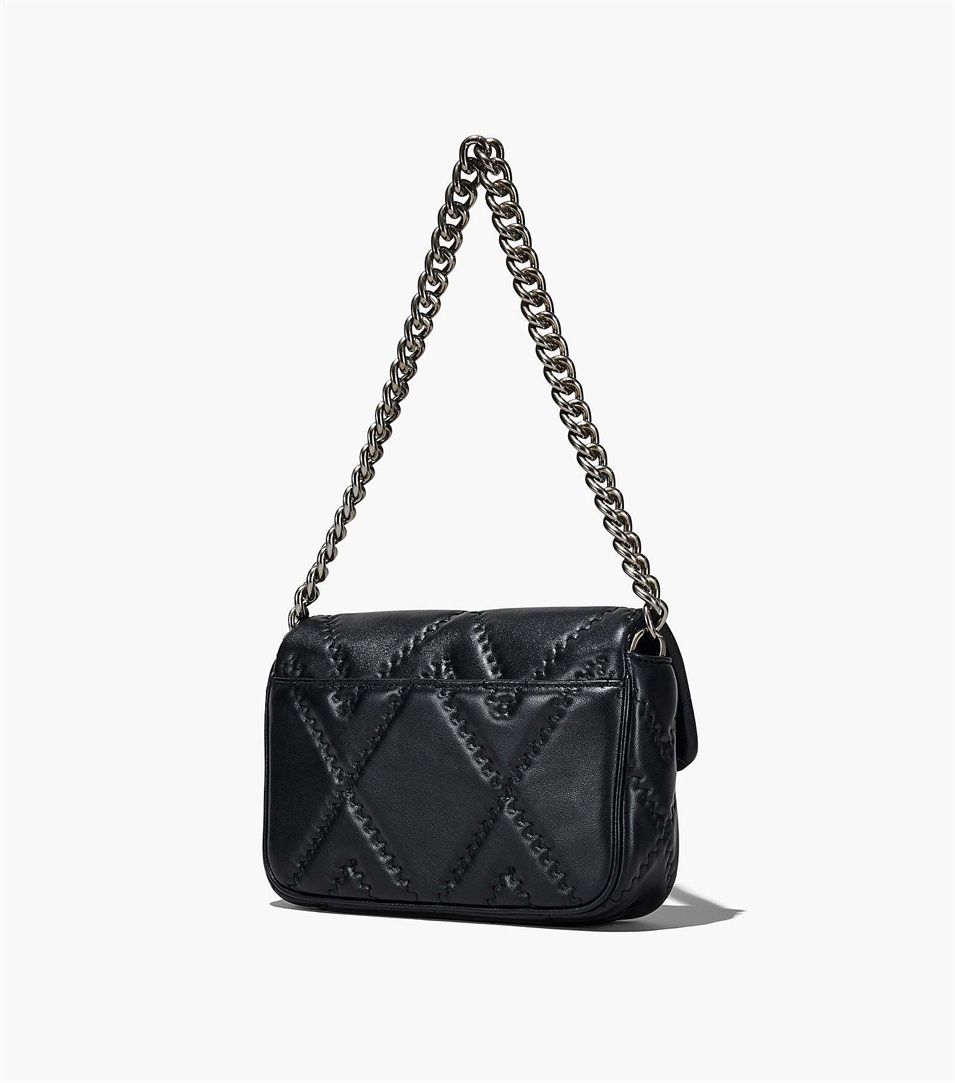 Bolsa De Hombro Marc Jacobs The Quilted Leather J Marc Mujer Negras | Peru-91482