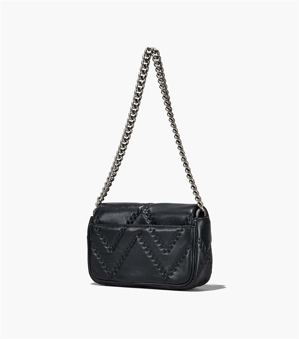 Bolsa De Hombro Marc Jacobs The Quilted Leather J Marc Mini Mujer Negras | Peru-91743