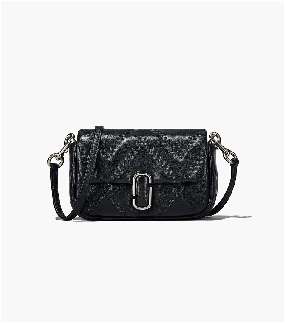 Bolsa De Hombro Marc Jacobs The Quilted Leather J Marc Mini Mujer Negras | Peru-91743