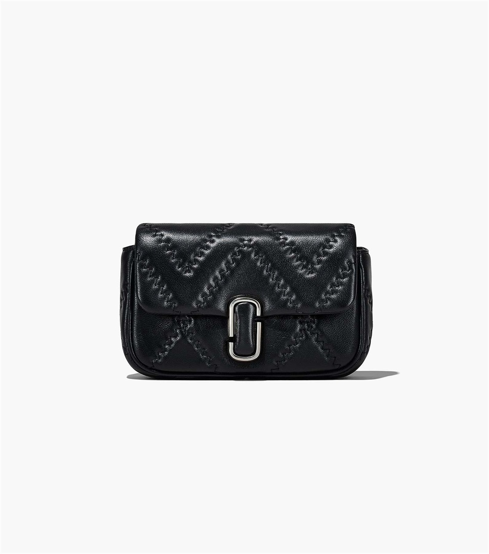 Bolsa De Hombro Marc Jacobs The Quilted Leather J Marc Mini Mujer Negras | Peru-91743