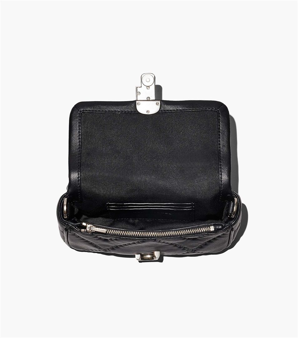 Bolsa De Hombro Marc Jacobs The Quilted Leather J Marc Mini Mujer Negras | Peru-91743