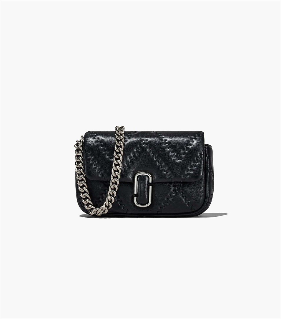 Bolsa De Hombro Marc Jacobs The Quilted Leather J Marc Mini Mujer Negras | Peru-91743