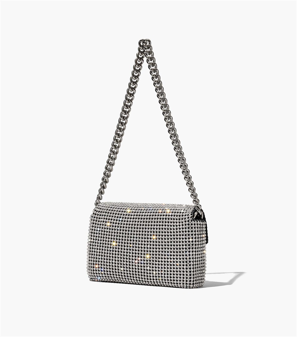 Bolsa De Hombro Marc Jacobs The Rhinestone J Marc Mini Mujer Plateadas | Peru-10945