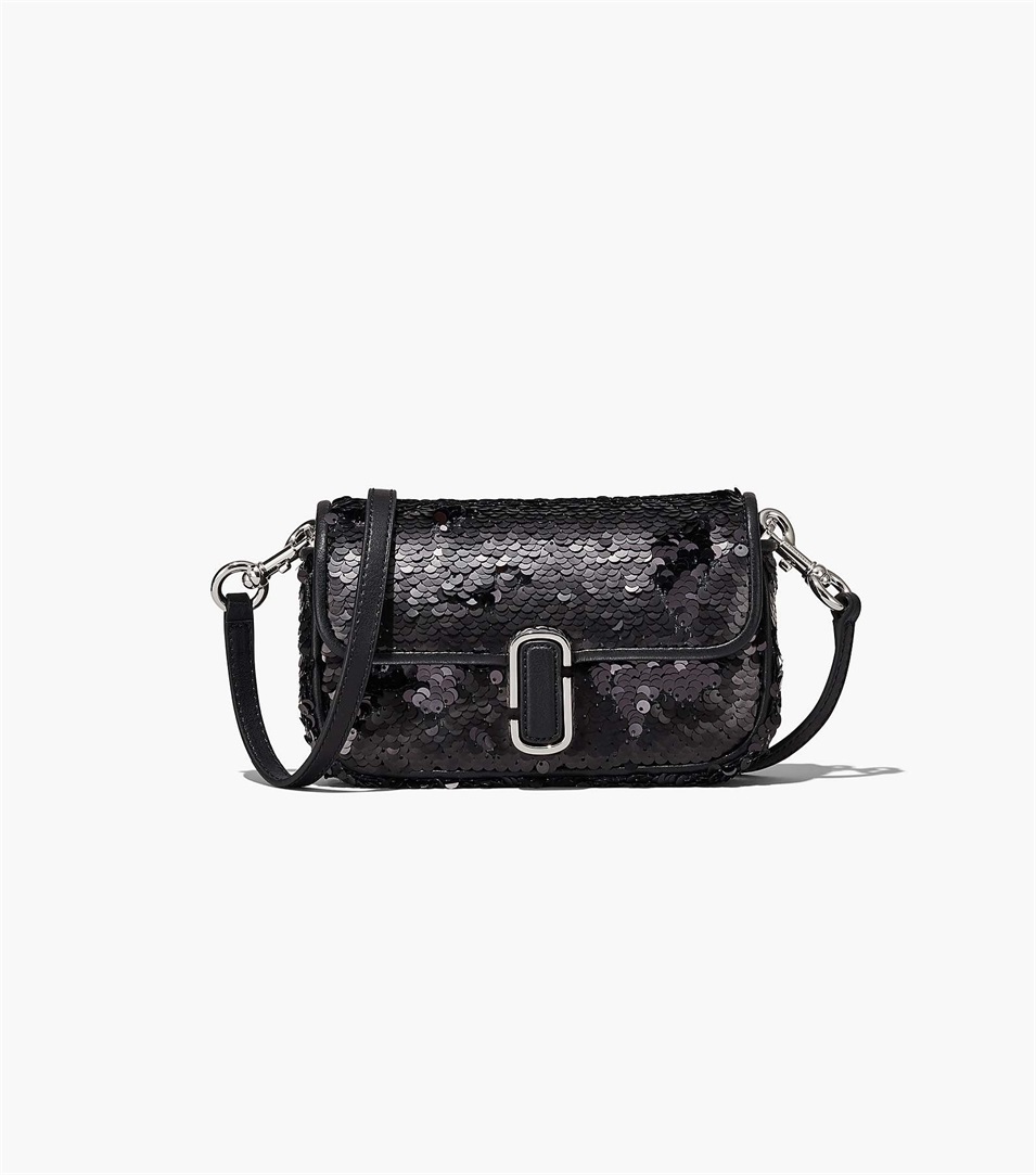 Bolsa De Hombro Marc Jacobs The Sequin J Marc Mini Mujer Negras | Peru-65392