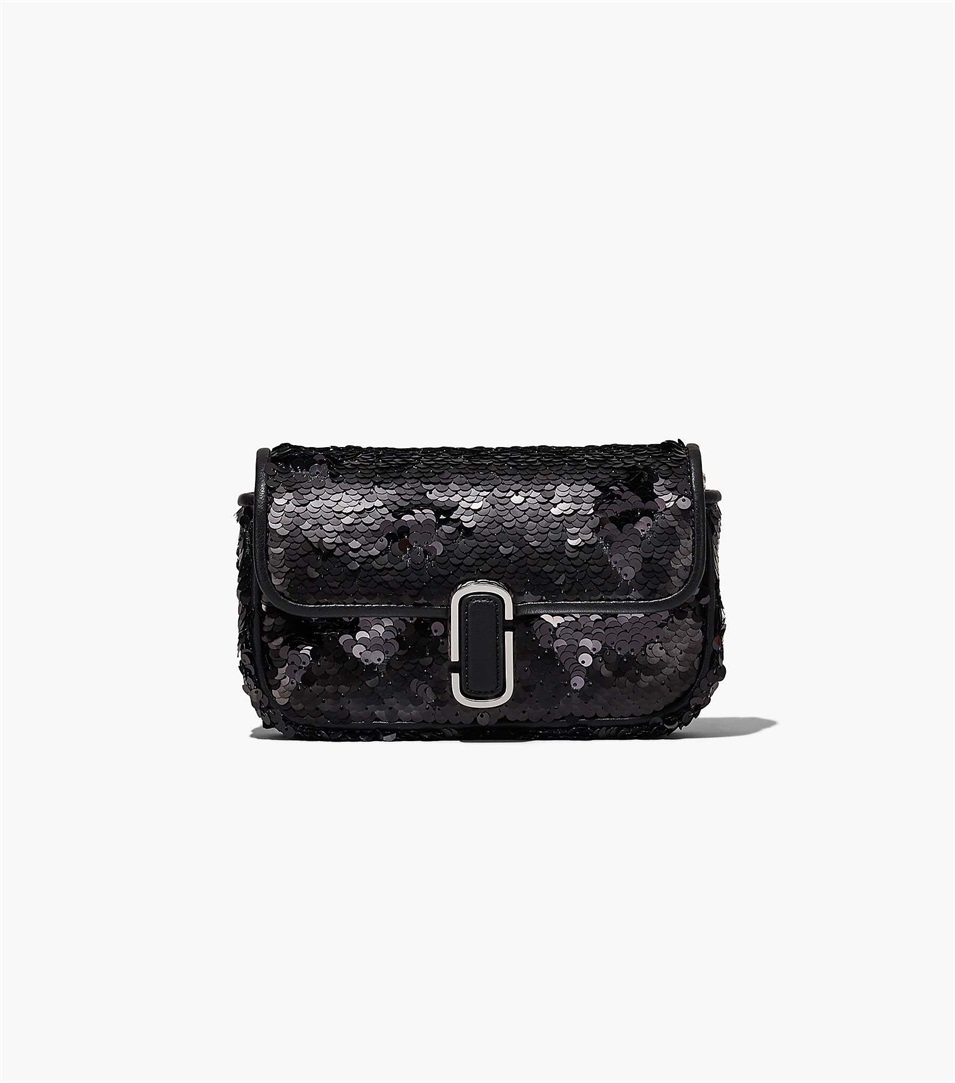 Bolsa De Hombro Marc Jacobs The Sequin J Marc Mini Mujer Negras | Peru-65392