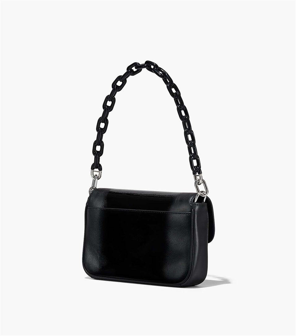 Bolsa De Hombro Marc Jacobs The Shadow Patent Leather J Marc Mujer Negras | Peru-76093