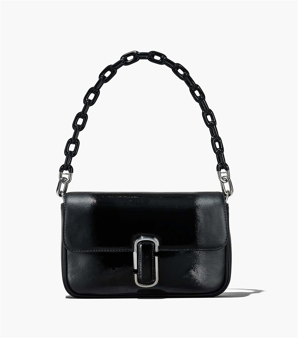 Bolsa De Hombro Marc Jacobs The Shadow Patent Leather J Marc Mujer Negras | Peru-76093