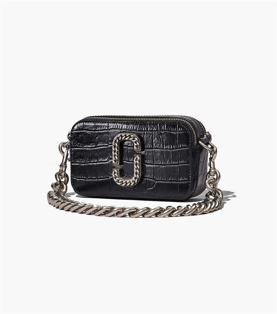 Bolsa Snapshot Marc Jacobs The Croc-Embossed Mujer Negras | Peru-76309