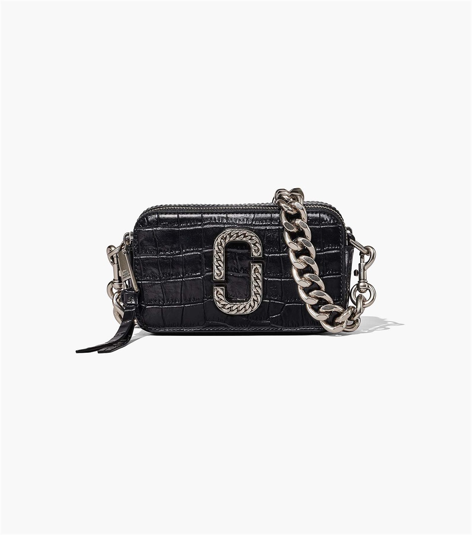 Bolsa Snapshot Marc Jacobs The Croc-Embossed Mujer Negras | Peru-76309