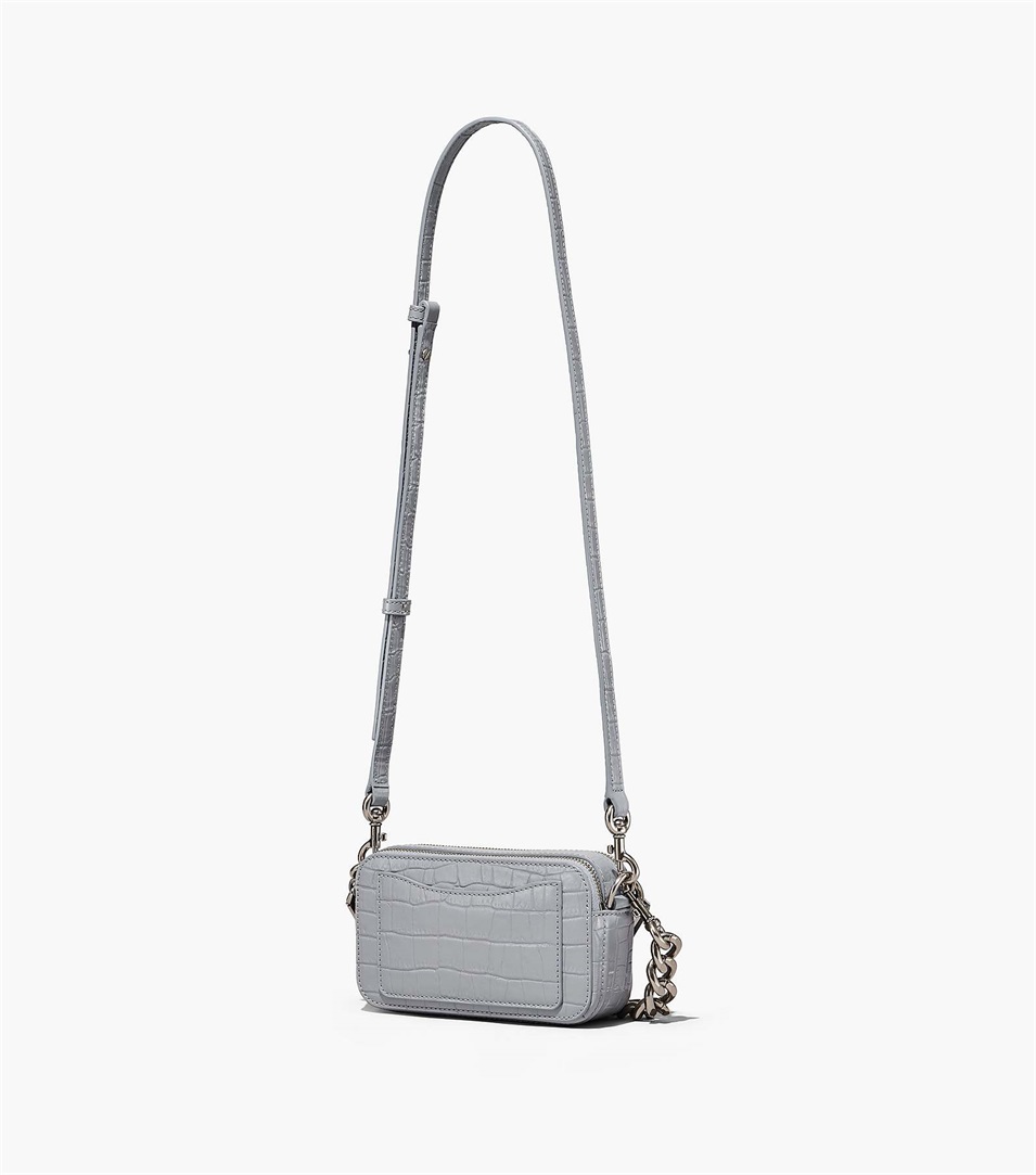 Bolsa Snapshot Marc Jacobs The Croc-Embossed Mujer Gris | Peru-97380