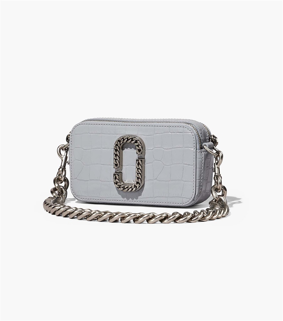 Bolsa Snapshot Marc Jacobs The Croc-Embossed Mujer Gris | Peru-97380