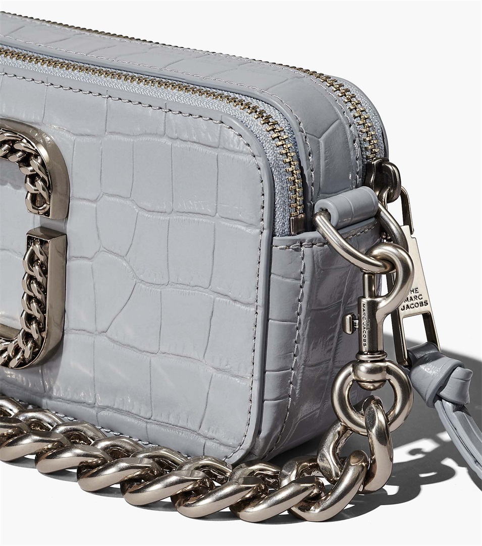 Bolsa Snapshot Marc Jacobs The Croc-Embossed Mujer Gris | Peru-97380