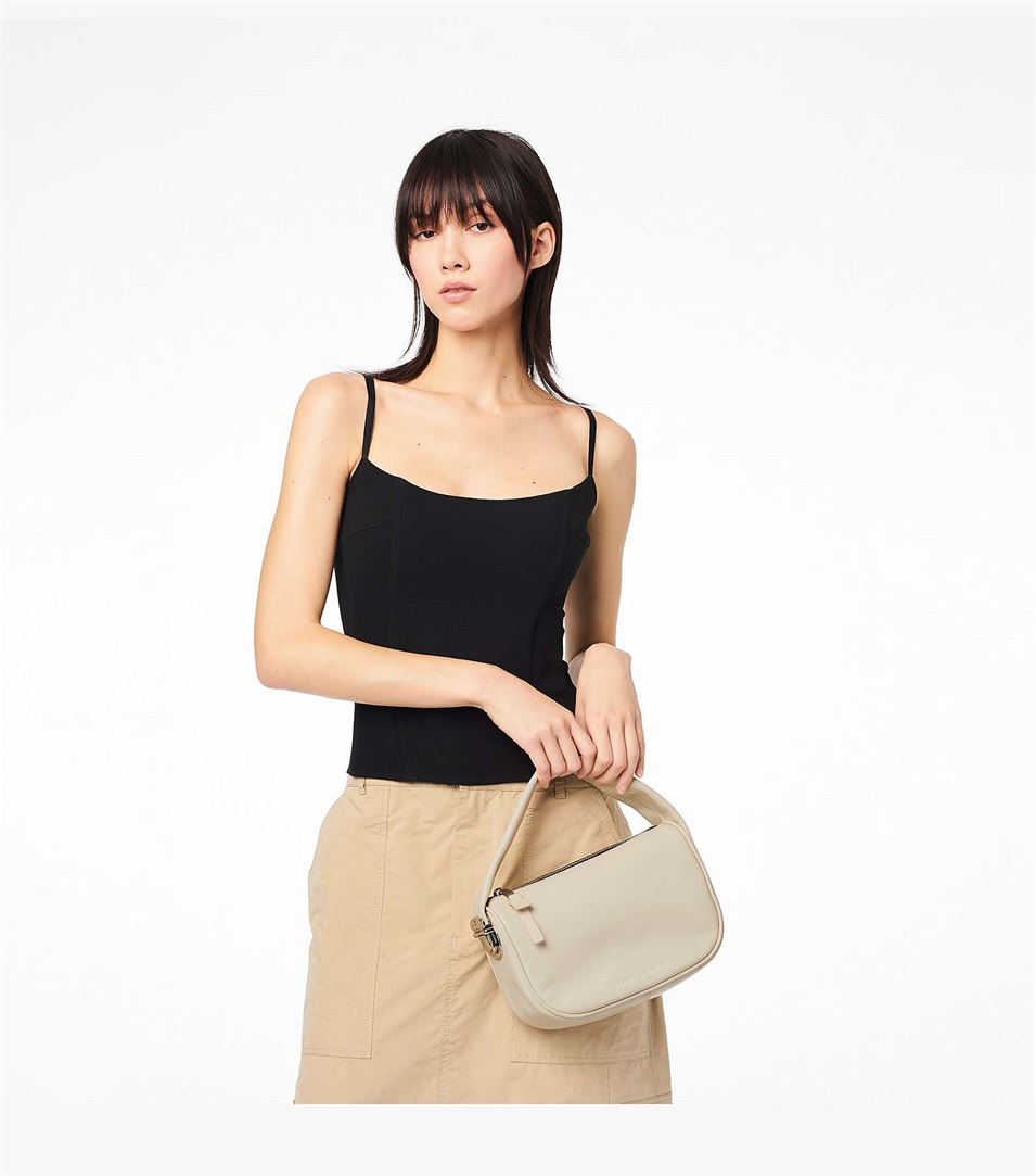 Bolsas Marc Jacobs The Pushlock Mini Hobo Mujer Blancas | Peru-65932