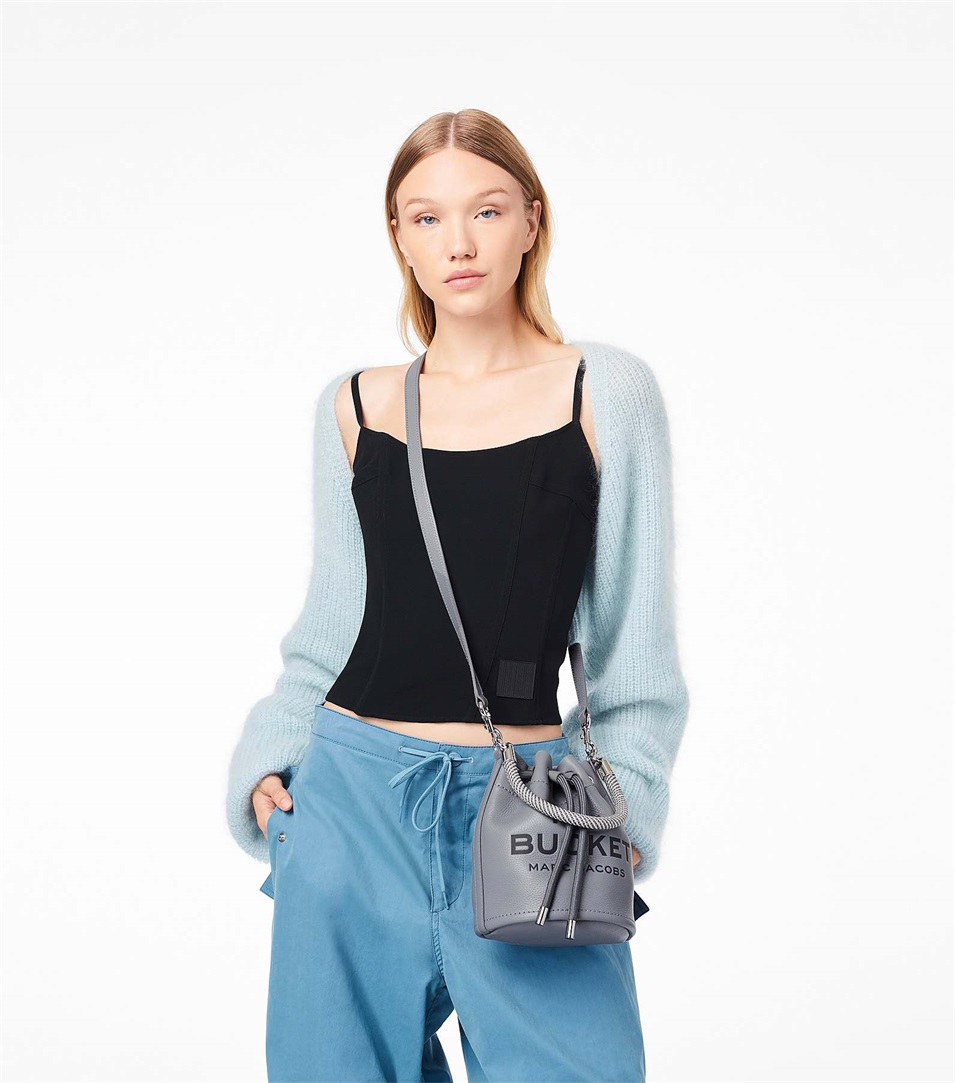 Bolso Saco Marc Jacobs The Leather Mujer Gris | Peru-83290