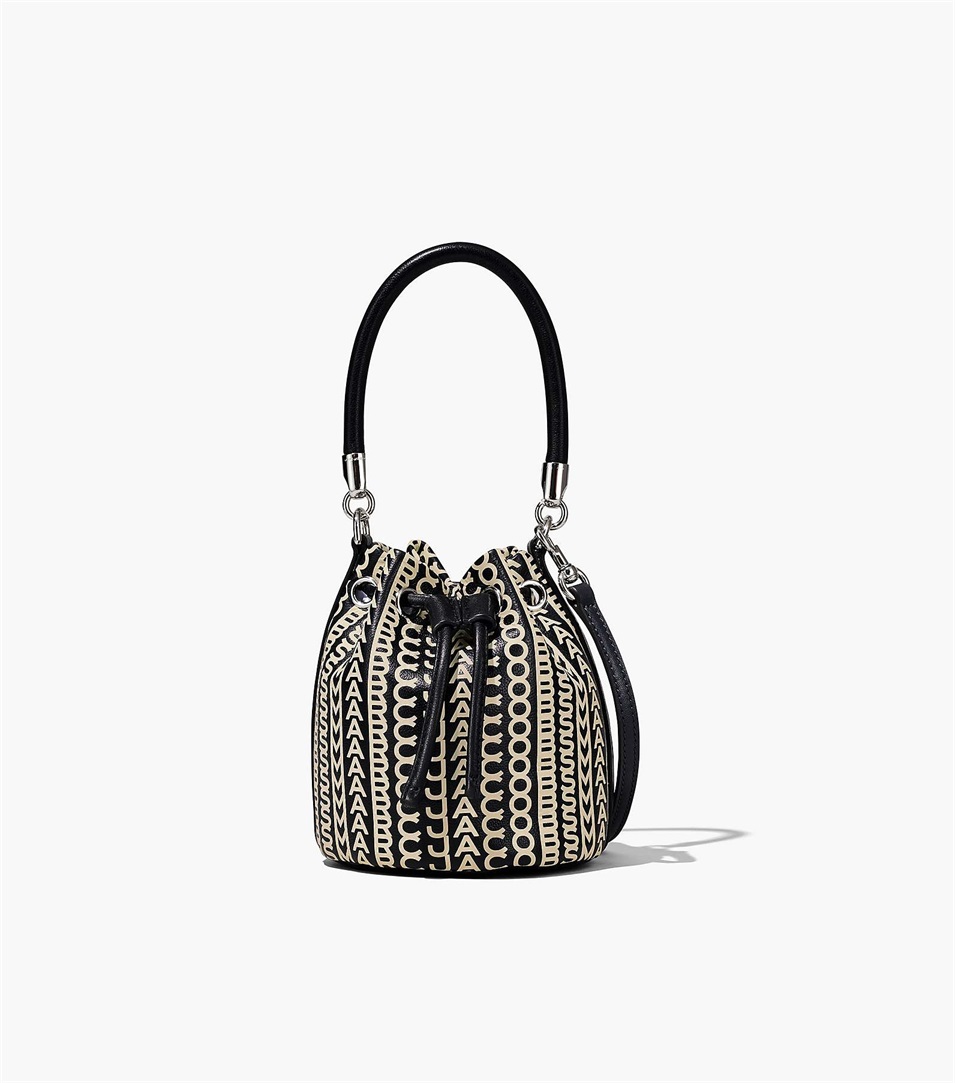 Bolso Saco Marc Jacobs The Monogram Leather Micro Mujer Negras Blancas | Peru-87420