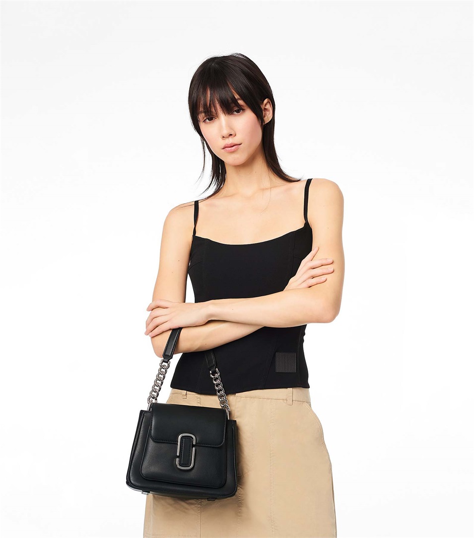 Bolso Satchel Marc Jacobs The J Marc Chain Mini Mujer Negras Plateadas | Peru-42986