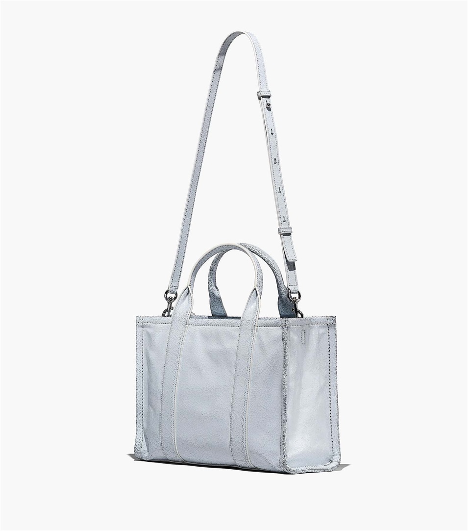 Bolso Tote Marc Jacobs The Crackle Leather Medium Mujer Blancas Multicolor | Peru-28410