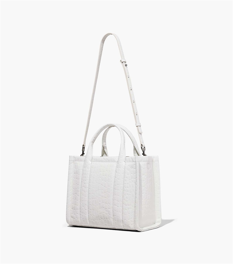 Bolso Tote Marc Jacobs The Croc-Embossed Medium Mujer Blancas | Peru-17506