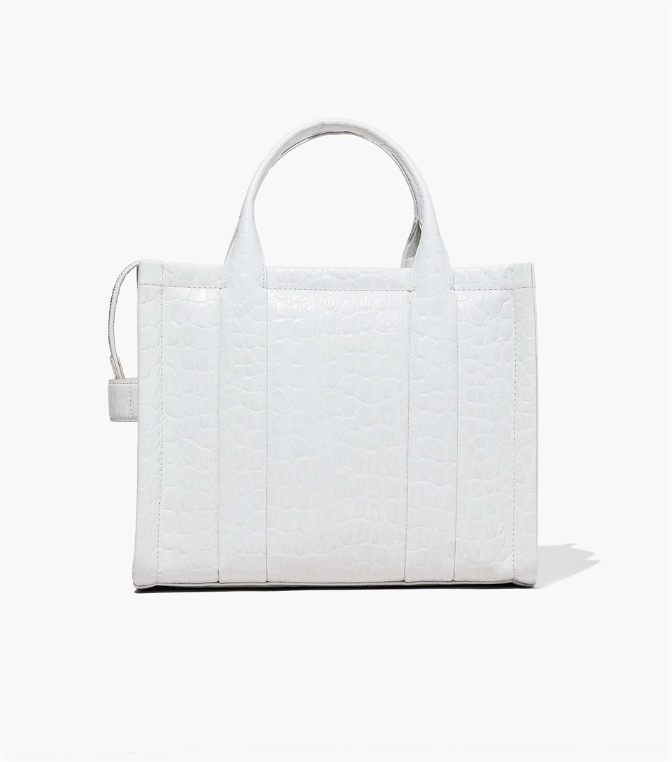 Bolso Tote Marc Jacobs The Croc-Embossed Medium Mujer Blancas | Peru-17506