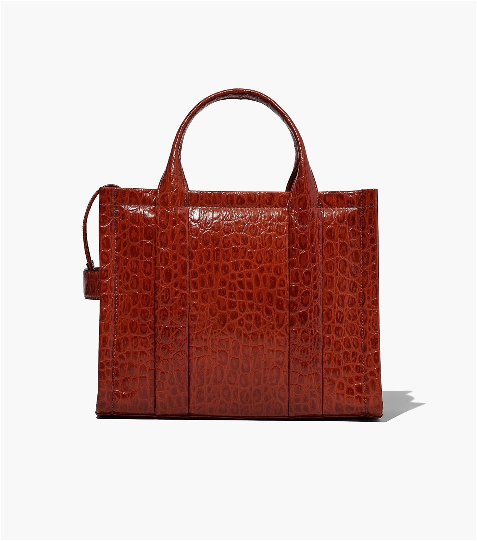 Bolso Tote Marc Jacobs The Croc-Embossed Medium Mujer Marrones Marrones | Peru-20341