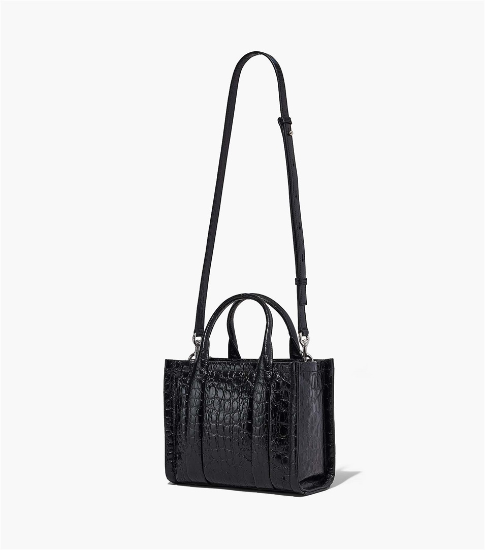 Bolso Tote Marc Jacobs The Croc-Embossed Mini Mujer Negras | Peru-27986